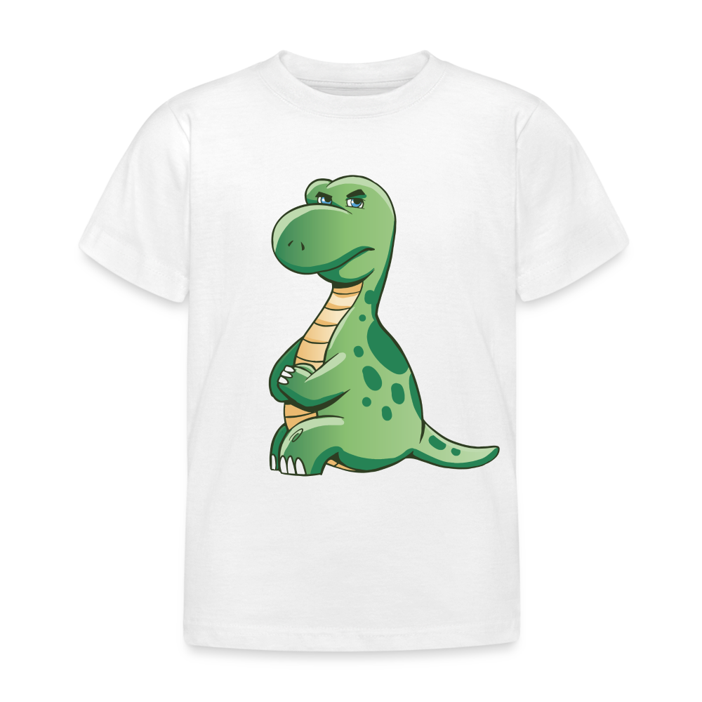 Kinder T-Shirt "Verärgerter Dinosaurier" - weiß