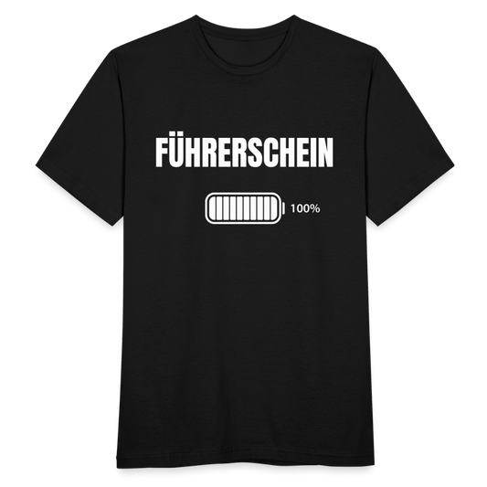 Männer T-Shirt "Führerschein 100%" - Schwarz
