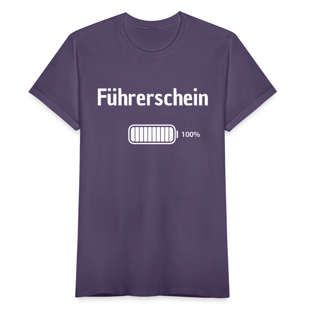 Frauen T-Shirt "Führerschein 100%" - Dunkellila
