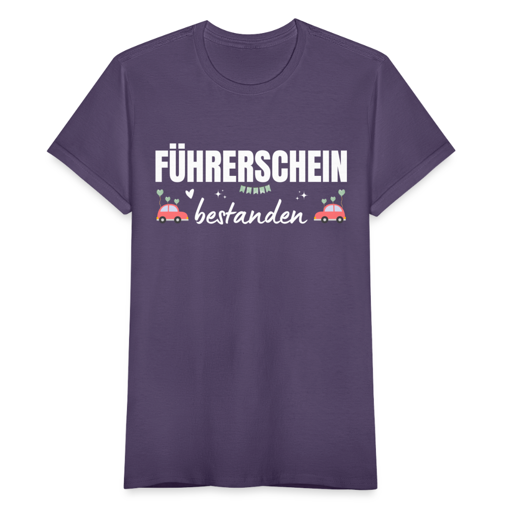 Frauen T-Shirt "Führerschein bestanden" (Party) - Dunkellila