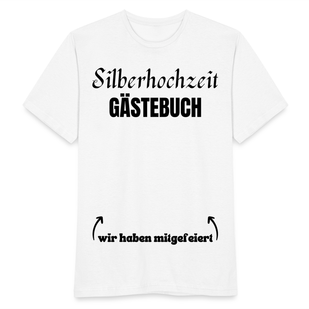 Männer T-Shirt "Silberhochzeit Gästebuch" - weiß