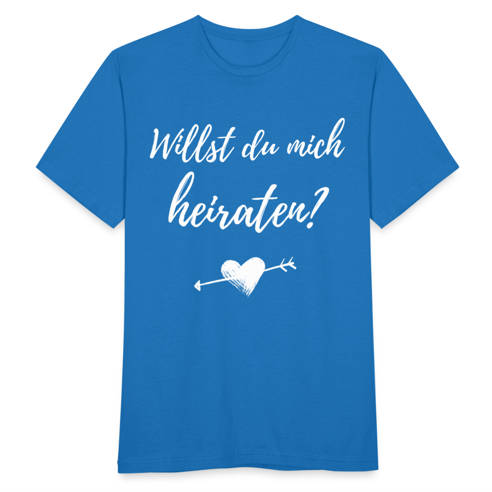 Männer T-Shirt "Willst du mich heiraten?" (Herz mit Pfeil) - Royalblau