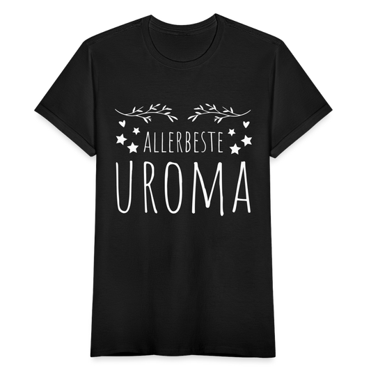 Frauen T-Shirt "Allerbeste Uroma" (Sternenmotiv) - Schwarz