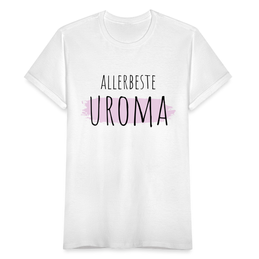 Frauen T-Shirt "Allerbeste Uroma" (Hintergrundmotiv) - weiß