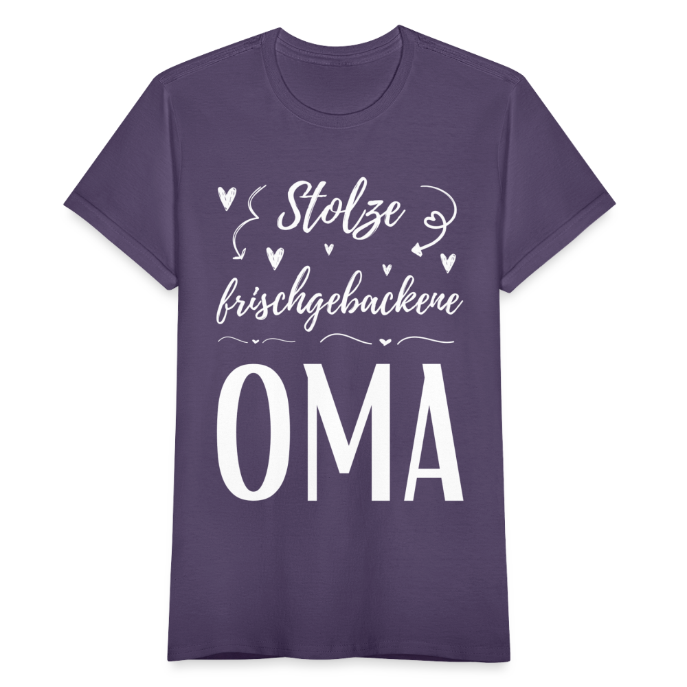 Frauen T-Shirt "Stolze frischgebackene Oma" - Dunkellila