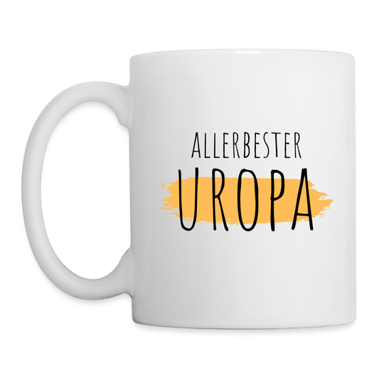Tasse "Allerbester Uropa" (Hintergrundmotiv) - weiß