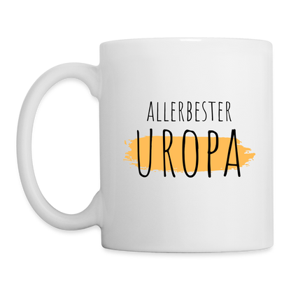 Tasse "Allerbester Uropa" (Hintergrundmotiv) - weiß
