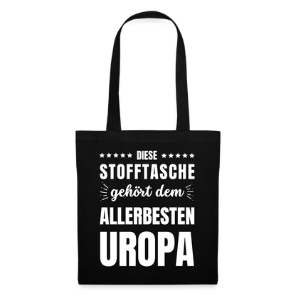 Stoffbeutel "Diese Stofftasche gehört dem allerbesten Uropa" - Schwarz