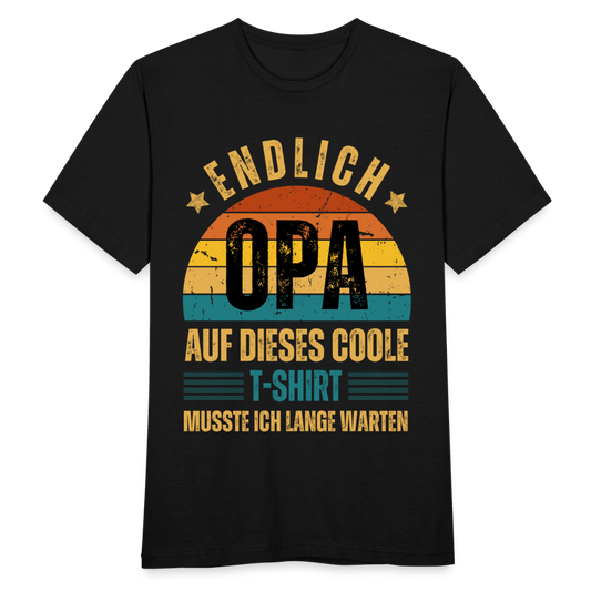 Männer T-Shirt "Endlich Opa" - Schwarz