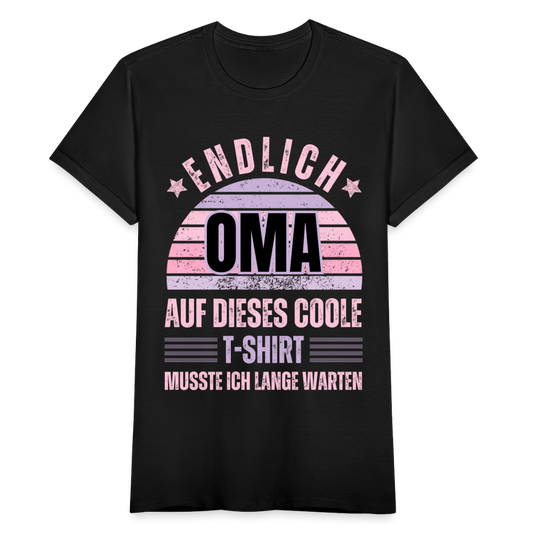 Frauen T-Shirt "Endlich Oma" - Schwarz