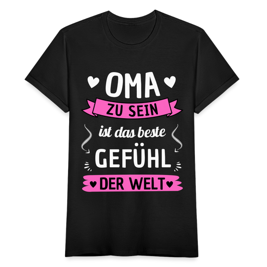 Frauen T-Shirt "Oma zu sein ist das beste Gefühl der Welt" - Schwarz