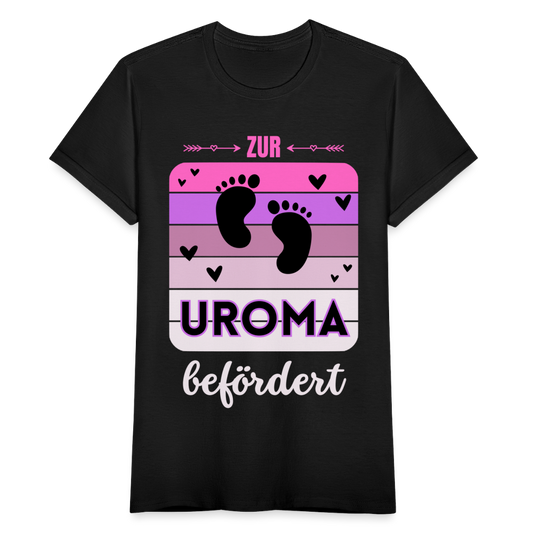 Frauen T-Shirt "Zur Uroma befördert" - Schwarz