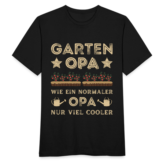 Männer T-Shirt "Garten Opa - Wie ein normaler Opa, nur viel cooler" - Schwarz