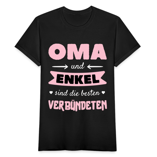 Frauen T-Shirt "Oma und Enkel sind die besten Verbündeten" - Schwarz