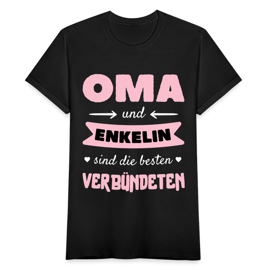 Frauen T-Shirt "Oma und Enkelin sind die besten Verbündeten" - Schwarz