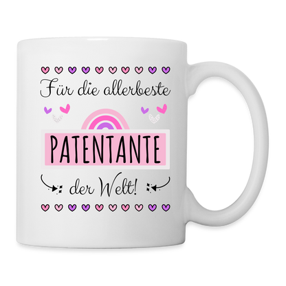 Tasse "Für die allerbeste Patentante der Welt" - weiß