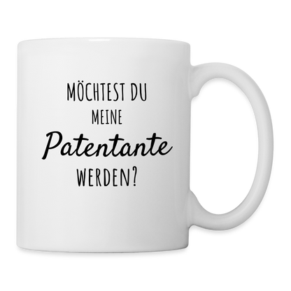 Tasse "Möchtest du meine Patentante werden?" - weiß