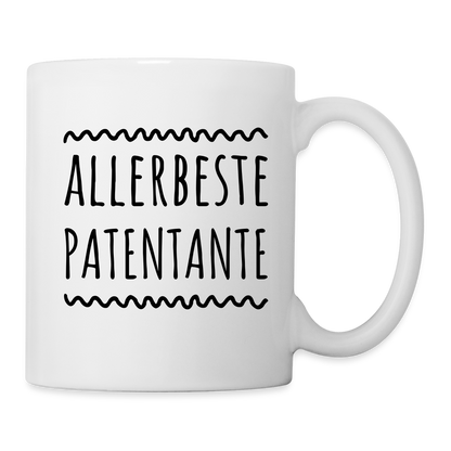 Tasse "Allerbeste Patentante" (Linienmotiv) - weiß