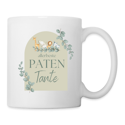 Tasse "Allerbeste Patentante" (Tiermotiv) - weiß