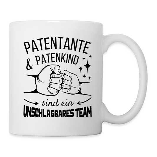 Tasse "Patentante und Patenkind sind ein unschlagbares Team" - weiß