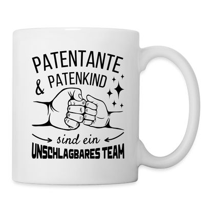 Tasse "Patentante und Patenkind sind ein unschlagbares Team" - weiß