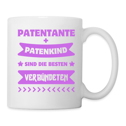 Tasse "Patentante und Patenkind sind die besten Verbündeten" - weiß