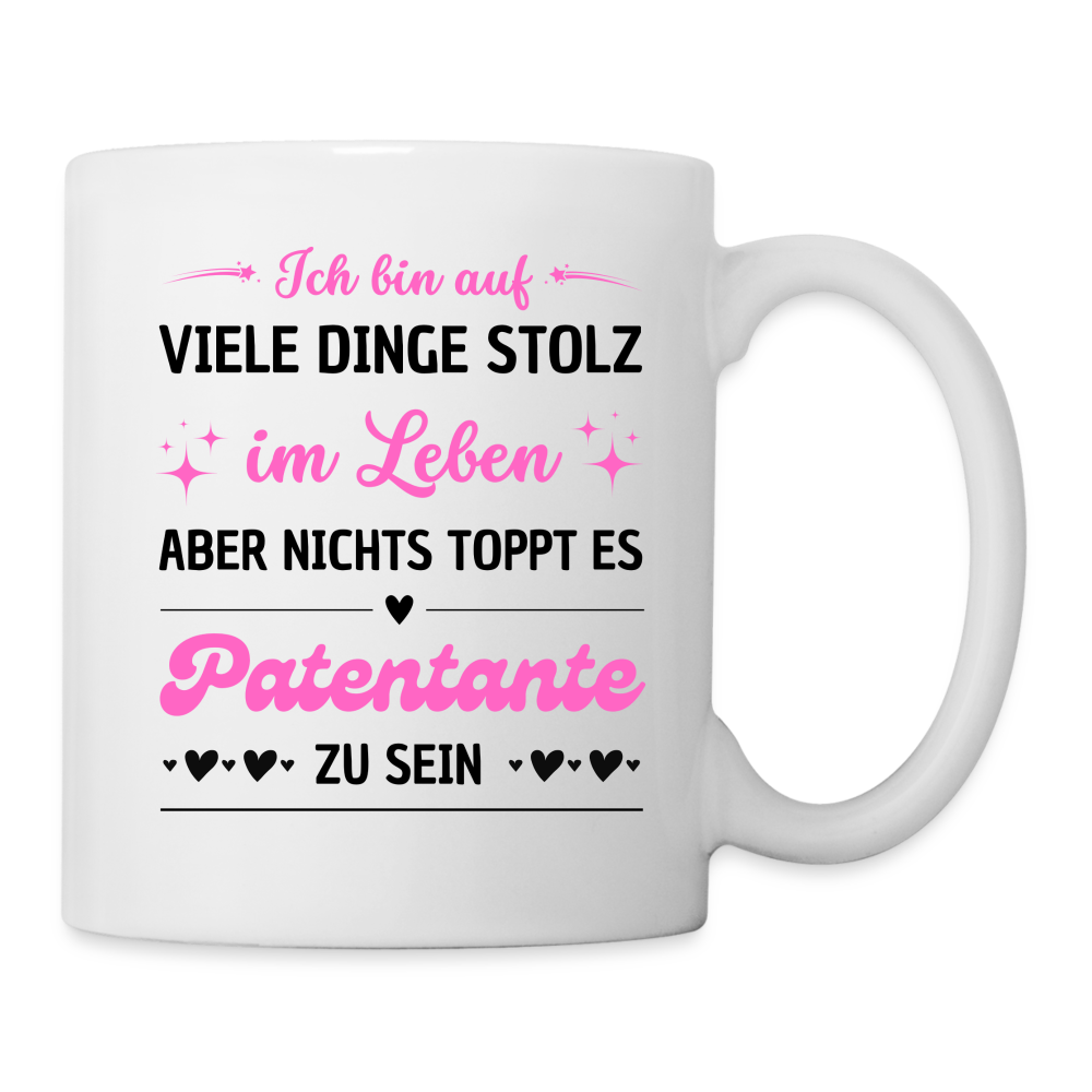 Tasse "Nichts toppt es Patentante zu sein" - weiß