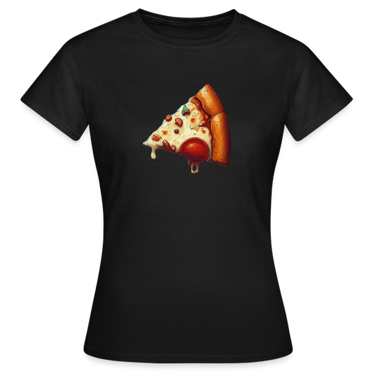 Frauen T-Shirt "Pizzastück" - Schwarz