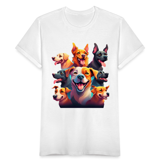 Frauen T-Shirt "Verrückte Hunde" - weiß