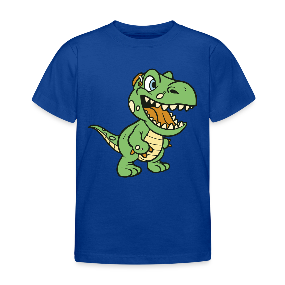 Kinder T-Shirt "Dinosaurier im Cartoon Stil" - Royalblau