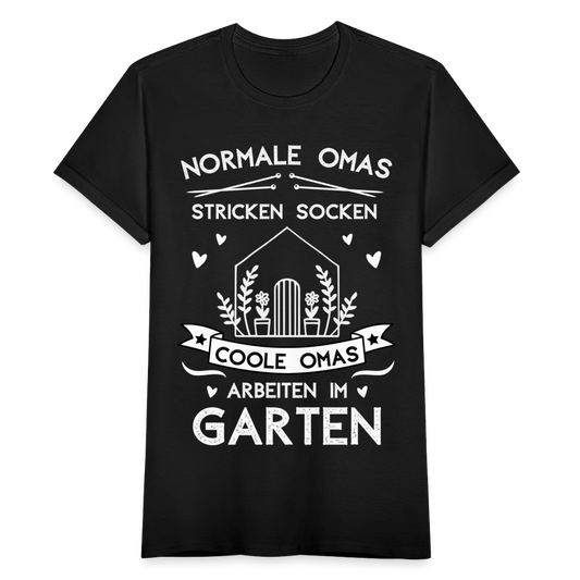 Frauen T-Shirt "Coole Omas arbeiten im Garten" - Schwarz