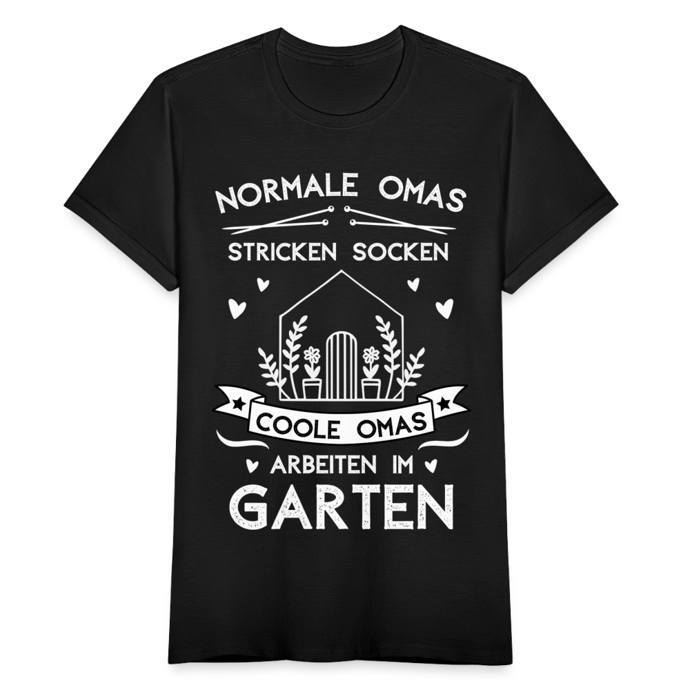 Frauen T-Shirt "Coole Omas arbeiten im Garten" - Schwarz