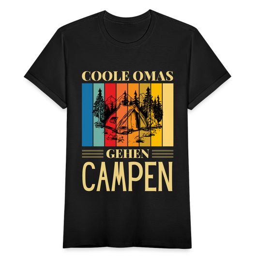 Frauen T-Shirt "Coole Omas gehen Campen" - Schwarz