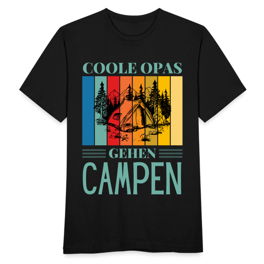 Männer T-Shirt "Coole Opas gehen Campen" - Schwarz