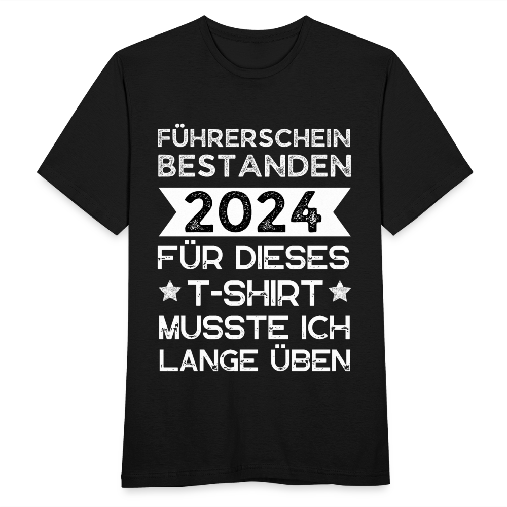 Männer T-Shirt "Führerschein bestanden 2024 (lange warten)" - Schwarz