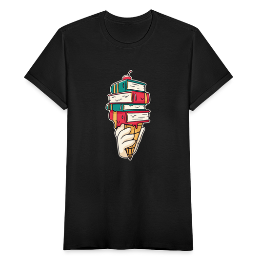 Frauen T-Shirt "Bücher-Eis" - Schwarz