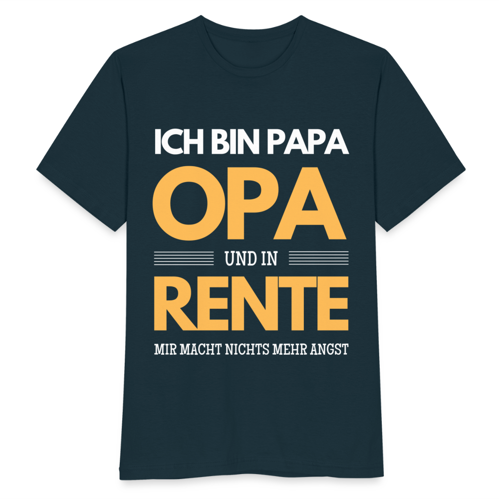 Männer T-Shirt "Ich bin Papa, Opa und in Rente - Mir macht nichts mehr Angst" - Navy