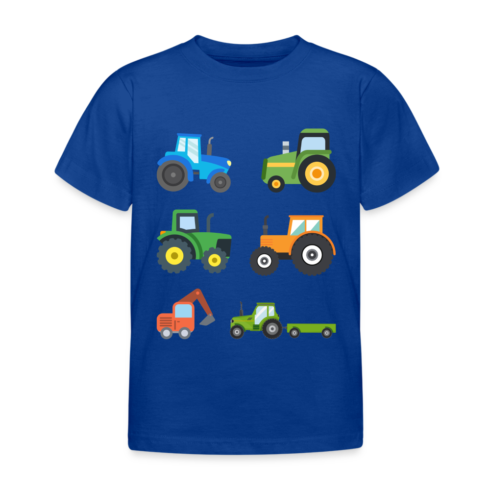 Kinder T-Shirt "6 Traktoren" - Royalblau