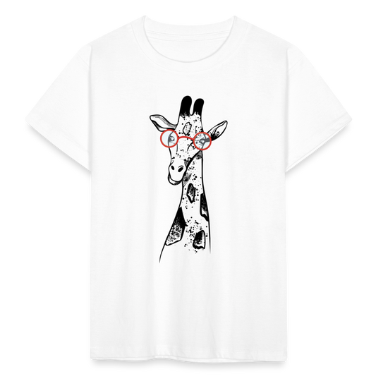 Kinder T-Shirt "Witzige Giraffe mit Brille" - weiß