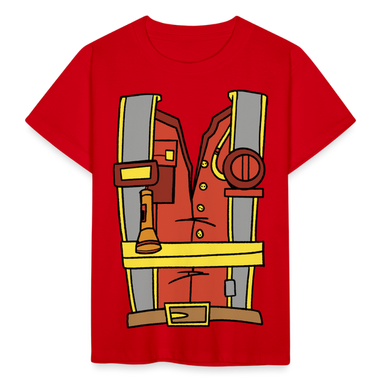Kinder T-Shirt "Feuerwehr Zubehör" - Rot