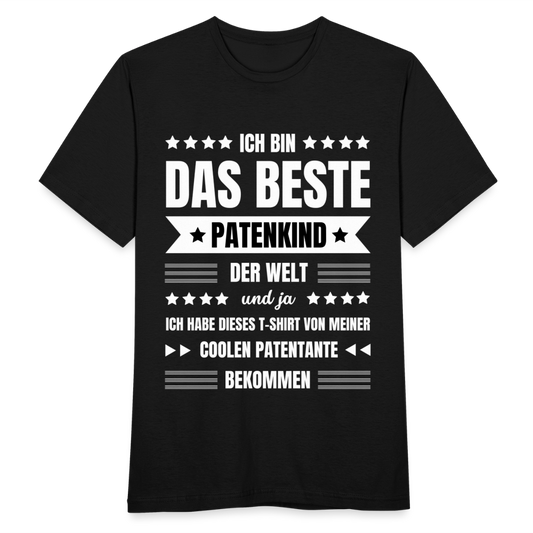 Männer T-Shirt "Ich bin das beste Patenkind der Welt" (von Patentante) - Schwarz