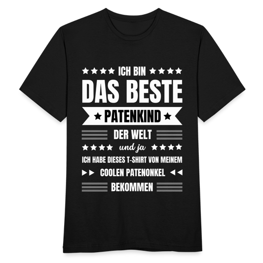 Männer T-Shirt "Ich bin das beste Patenkind der Welt" (von Patenonkel) - Schwarz