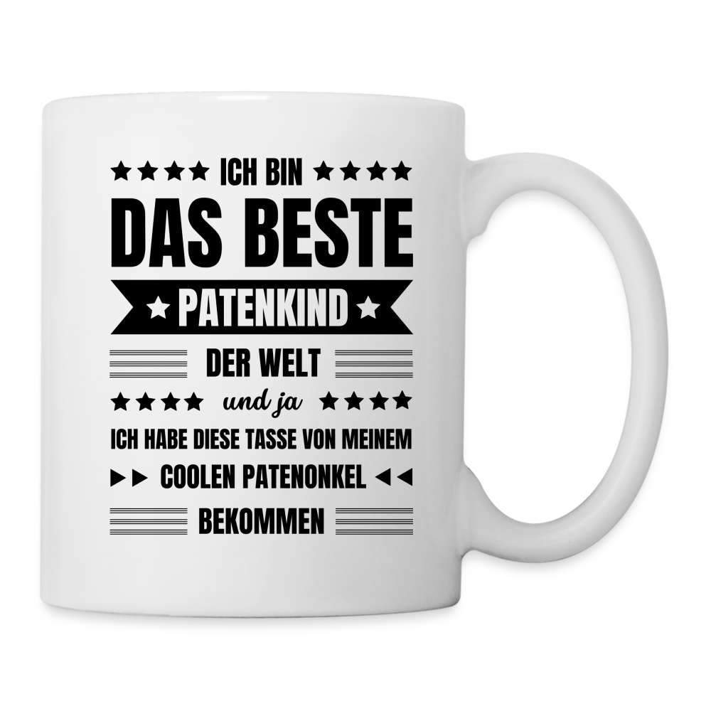 Tasse "Ich bin das beste Patenkind der Welt" (von Patenonkel) - weiß