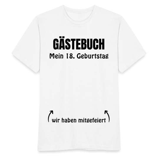 Männer T-Shirt "Mein 18. Geburtstag Gästebuch" - weiß