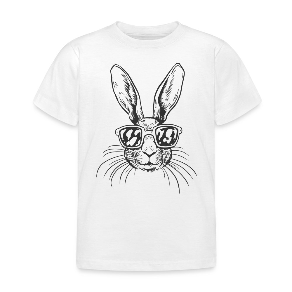 Kinder T-Shirt "Cooler Hase mit Sonnenbrille" - weiß