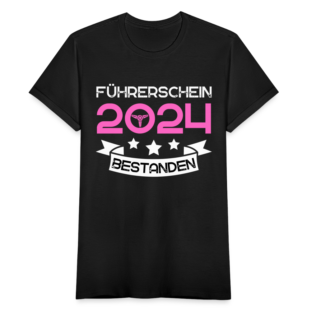 Frauen T-Shirt "Führerschein 2024 bestanden" Nr.2 - Schwarz