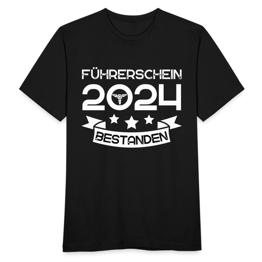 Männer T-Shirt "Führerschein 2024 bestanden" Nr.2 - Schwarz