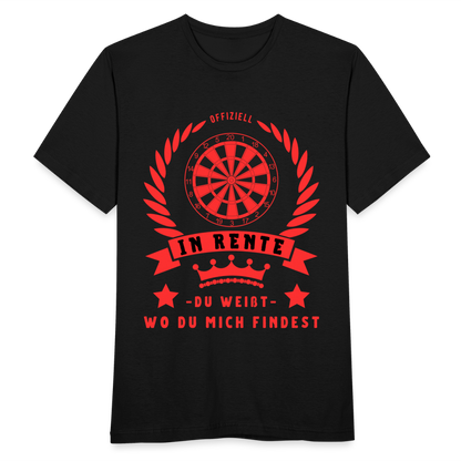 Männer T-Shirt "Offiziell in Rente - Du weisst wo du mich findest" - Schwarz