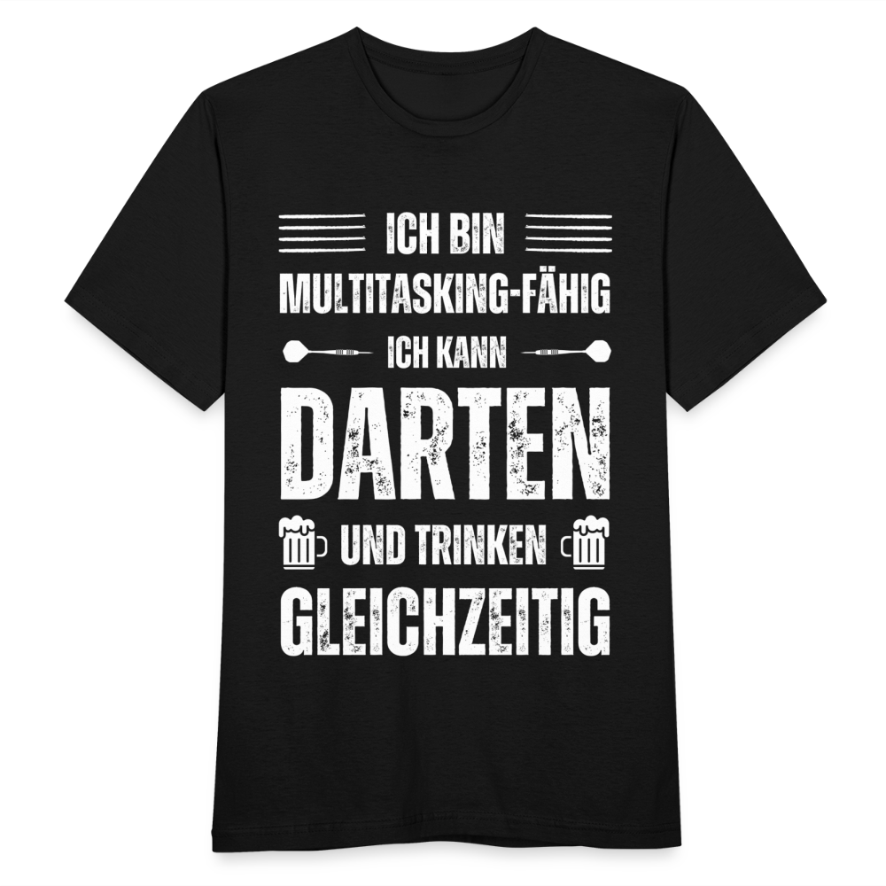 Männer T-Shirt "Ich kann Darten und Trinken gleichzeitig" - Schwarz