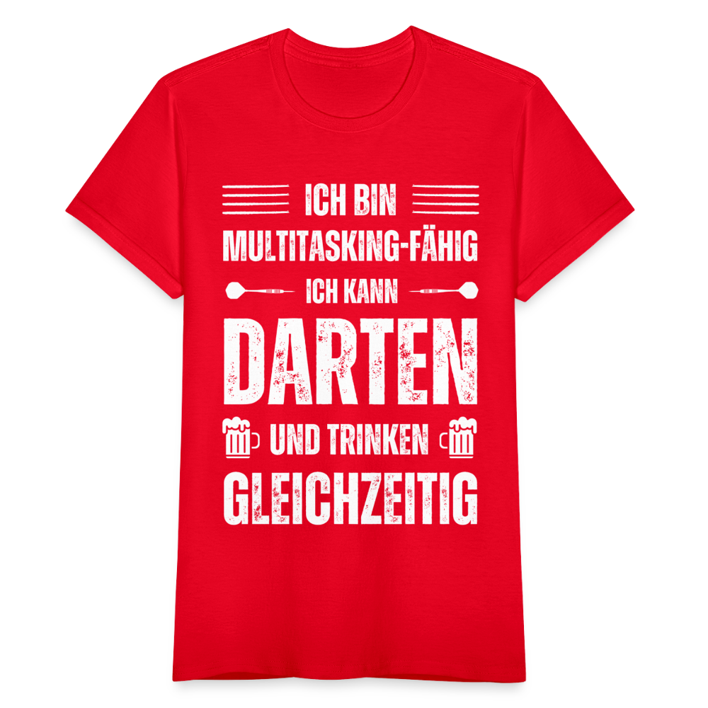 Frauen T-Shirt "Ich kann Darten und Trinken gleichzeitig" - Rot